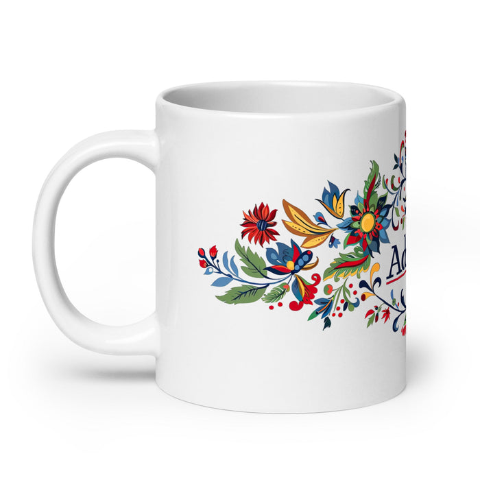 Addison Exclusive Name Art Piece Home Office Work Coffee Mug Mexican Spanish Pride Gift Cup One - Of - A - Kind Calligraphy White Glossy Mug | A11 - Mexicada