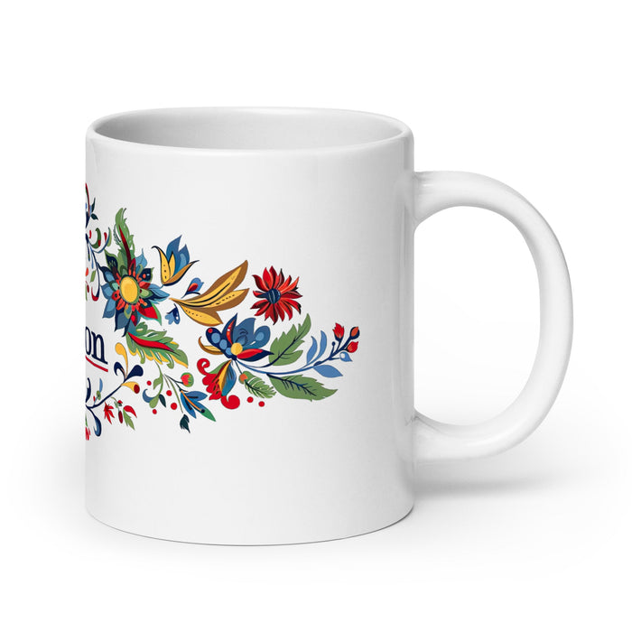 Addison Exclusive Name Art Piece Home Office Work Coffee Mug Mexican Spanish Pride Gift Cup One - Of - A - Kind Calligraphy White Glossy Mug | A11 - Mexicada