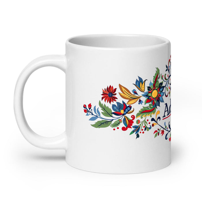 Addison Exclusive Name Art Piece Home Office Work Coffee Mug Mexican Spanish Pride Gift Cup One-Of-A-Kind Calligraphy White Glossy Mug | A11 Mexicada