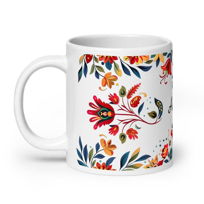 Addison Exclusive Name Art Piece Home Office Work Coffee Mug Mexican Spanish Pride Gift Cup One - Of - A - Kind Calligraphy White Glossy Mug | A12 - Mexicada