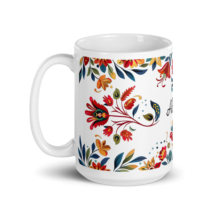 Addison Exclusive Name Art Piece Home Office Work Coffee Mug Mexican Spanish Pride Gift Cup One-Of-A-Kind Calligraphy White Glossy Mug | A12 Mexicada