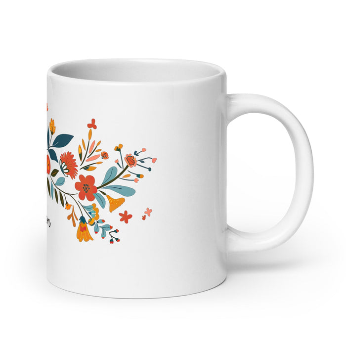 Addison Exclusive Name Art Piece Home Office Work Coffee Mug Mexican Spanish Pride Gift Cup One - Of - A - Kind Calligraphy White Glossy Mug | A13 - Mexicada