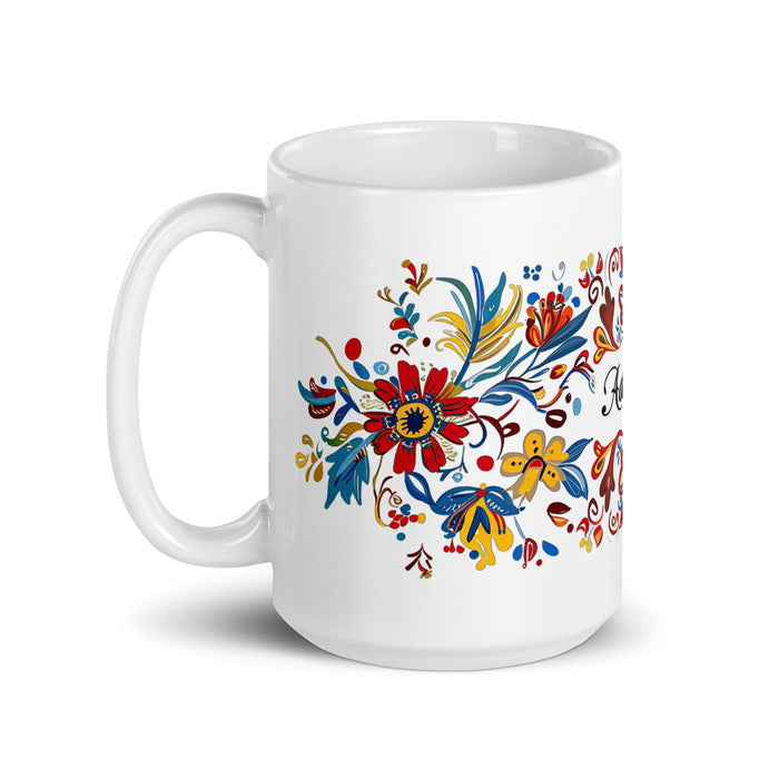 Addison Exclusive Name Art Piece Home Office Work Coffee Mug Mexican Spanish Pride Gift Cup One - Of - A - Kind Calligraphy White Glossy Mug | A14 - Mexicada