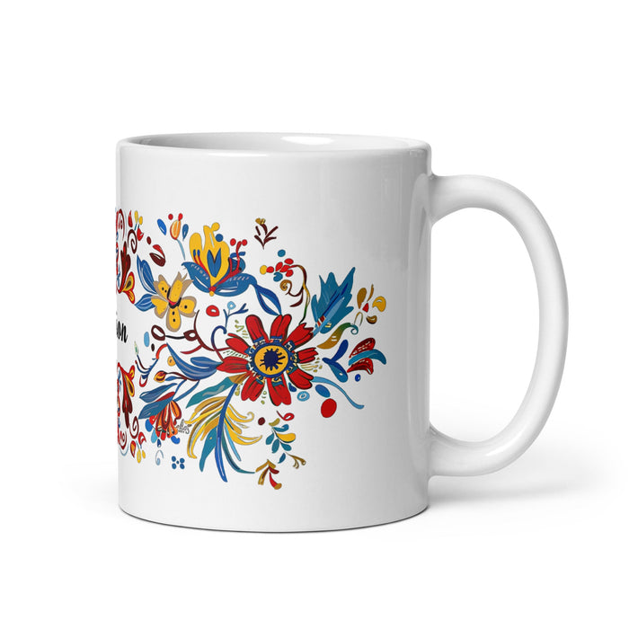 Addison Exclusive Name Art Piece Home Office Work Coffee Mug Mexican Spanish Pride Gift Cup One - Of - A - Kind Calligraphy White Glossy Mug | A14 - Mexicada