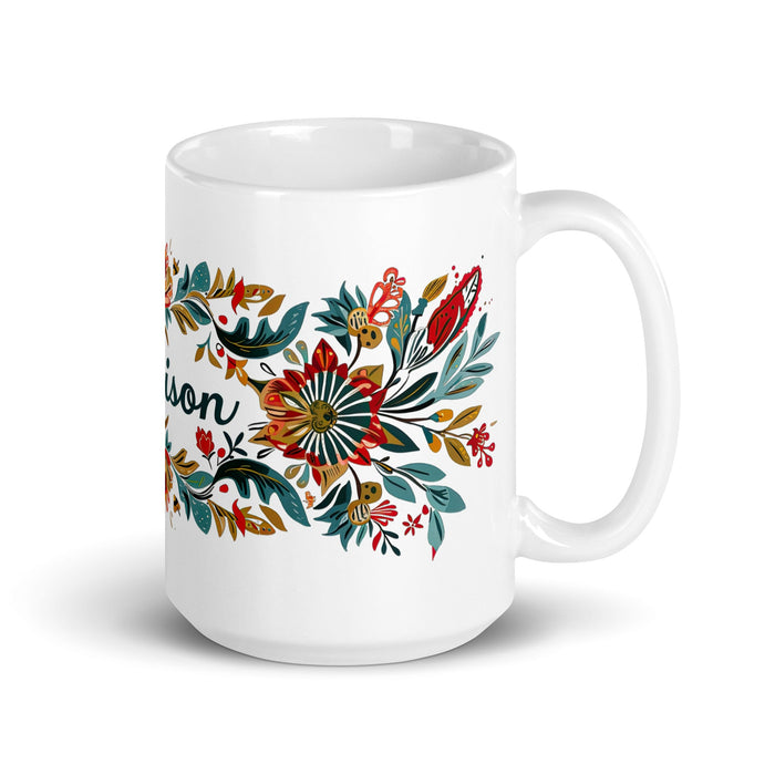 Addison Exclusive Name Art Piece Home Office Work Coffee Mug Mexican Spanish Pride Gift Cup One - Of - A - Kind Calligraphy White Glossy Mug | A16 - Mexicada