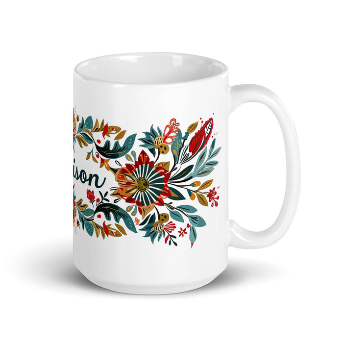 Addison Exclusive Name Art Piece Home Office Work Coffee Mug Mexican Spanish Pride Gift Cup One-Of-A-Kind Calligraphy White Glossy Mug | A16 Mexicada 15 oz