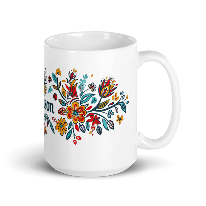 Addison Exclusive Name Art Piece Home Office Work Coffee Mug Mexican Spanish Pride Gift Cup One - Of - A - Kind Calligraphy White Glossy Mug | A17 - Mexicada