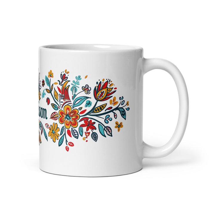 Addison Exclusive Name Art Piece Home Office Work Coffee Mug Mexican Spanish Pride Gift Cup One - Of - A - Kind Calligraphy White Glossy Mug | A17 - Mexicada