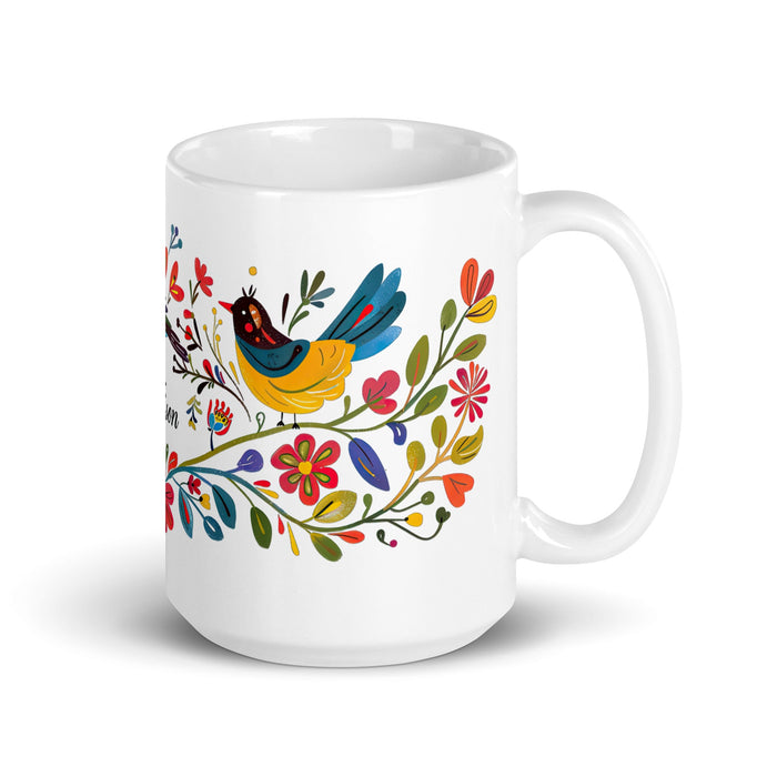 Addison Exclusive Name Art Piece Home Office Work Coffee Mug Mexican Spanish Pride Gift Cup One - Of - A - Kind Calligraphy White Glossy Mug | A19 - Mexicada