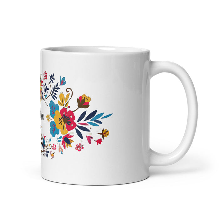 Addison Exclusive Name Art Piece Home Office Work Coffee Mug Mexican Spanish Pride Gift Cup One - Of - A - Kind Calligraphy White Glossy Mug | A20 - Mexicada