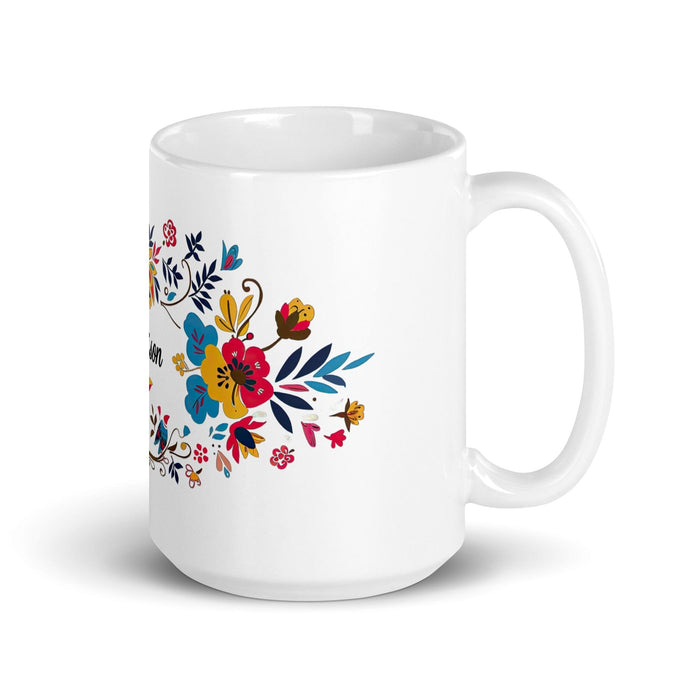 Addison Exclusive Name Art Piece Home Office Work Coffee Mug Mexican Spanish Pride Gift Cup One-Of-A-Kind Calligraphy White Glossy Mug | A20 Mexicada 15 oz