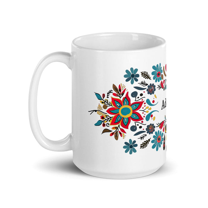 Addison Exclusive Name Art Piece Home Office Work Coffee Mug Mexican Spanish Pride Gift Cup One-Of-A-Kind Calligraphy White Glossy Mug | A22 Mexicada