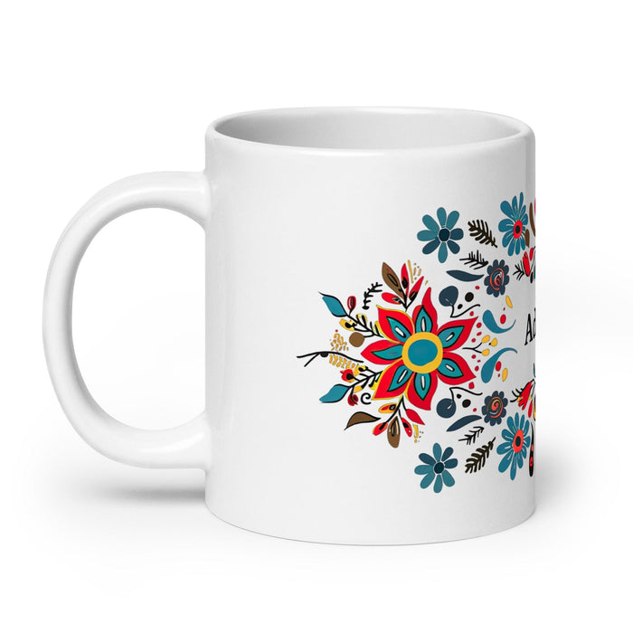 Addison Exclusive Name Art Piece Home Office Work Coffee Mug Mexican Spanish Pride Gift Cup One-Of-A-Kind Calligraphy White Glossy Mug | A22 Mexicada