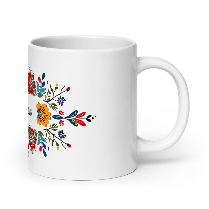 Addison Exclusive Name Art Piece Home Office Work Coffee Mug Mexican Spanish Pride Gift Cup One-Of-A-Kind Calligraphy White Glossy Mug | A23 Mexicada 20 oz