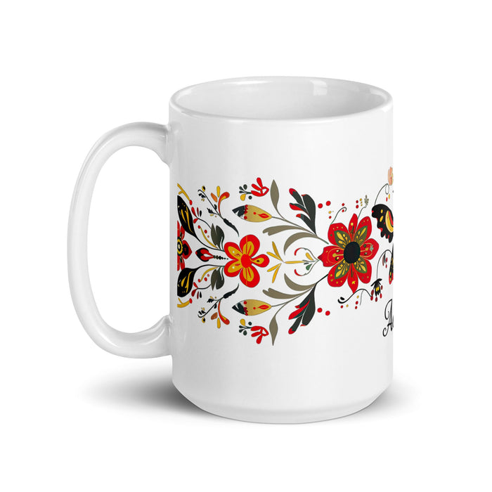 Addison Exclusive Name Art Piece Home Office Work Coffee Mug Mexican Spanish Pride Gift Cup One - Of - A - Kind Calligraphy White Glossy Mug | A24 - Mexicada