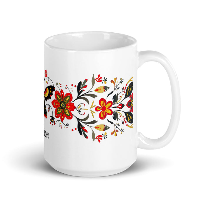 Addison Exclusive Name Art Piece Home Office Work Coffee Mug Mexican Spanish Pride Gift Cup One - Of - A - Kind Calligraphy White Glossy Mug | A24 - Mexicada