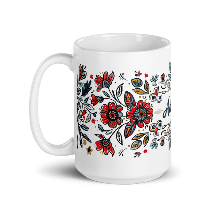 Addison Exclusive Name Art Piece Home Office Work Coffee Mug Mexican Spanish Pride Gift Cup One - Of - A - Kind Calligraphy White Glossy Mug | A6 - Mexicada