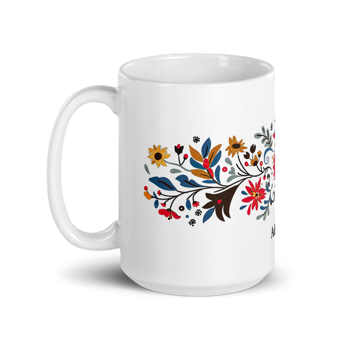 Addison Exclusive Name Art Piece Home Office Work Coffee Mug Mexican Spanish Pride Gift Cup One - Of - A - Kind Calligraphy White Glossy Mug | A8 - Mexicada