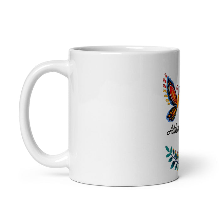 Addison Exclusive Name Art Piece Home Office Work Coffee Mug Mexican Spanish Pride Gift Cup One - Of - A - Kind Calligraphy White Glossy Mug | A9 - Mexicada