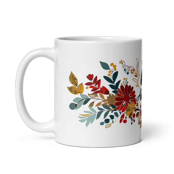 Adeline Exclusive Name Art Piece Home Office Work Coffee Mug Mexican Spanish Pride Gift Cup One-Of-A-Kind Calligraphy White Glossy Mug | A10 Mexicada