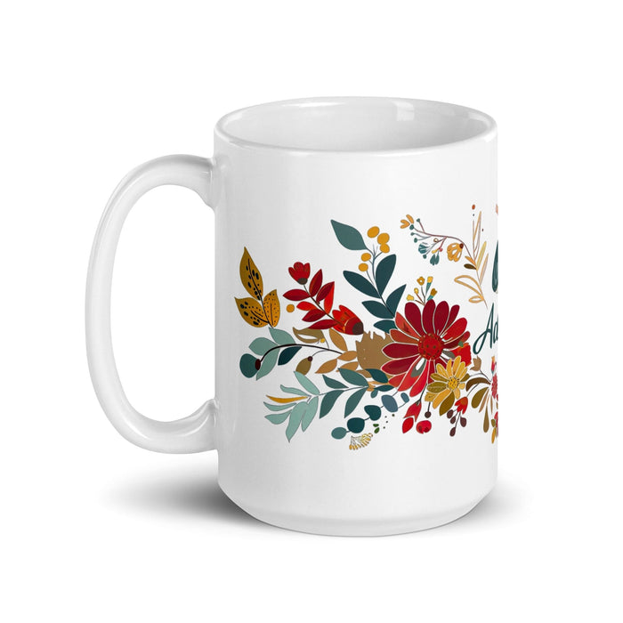 Adeline Exclusive Name Art Piece Home Office Work Coffee Mug Mexican Spanish Pride Gift Cup One-Of-A-Kind Calligraphy White Glossy Mug | A10 Mexicada