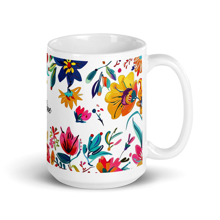 Adeline Exclusive Name Art Piece Home Office Work Coffee Mug Mexican Spanish Pride Gift Cup One-Of-A-Kind Calligraphy White Glossy Mug | A11 Mexicada 15 oz