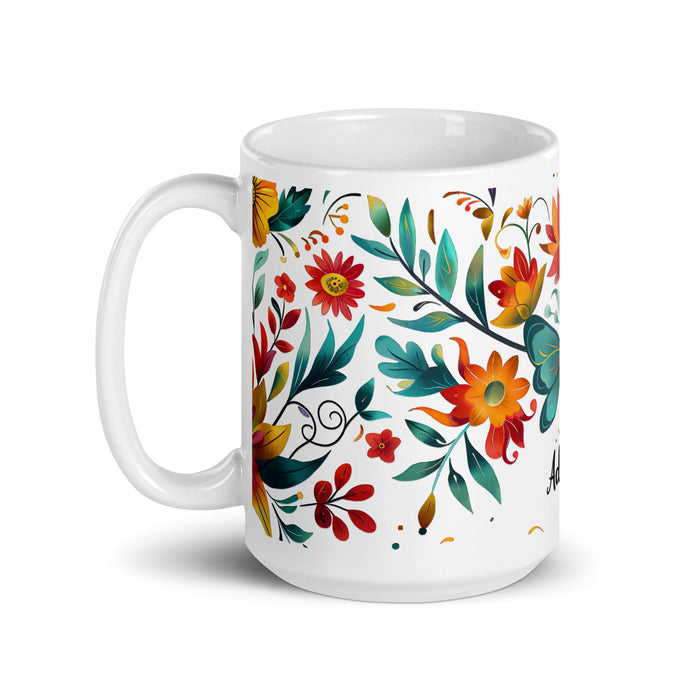 Adeline Exclusive Name Art Piece Home Office Work Coffee Mug Mexican Spanish Pride Gift Cup One - Of - A - Kind Calligraphy White Glossy Mug | A12 - Mexicada