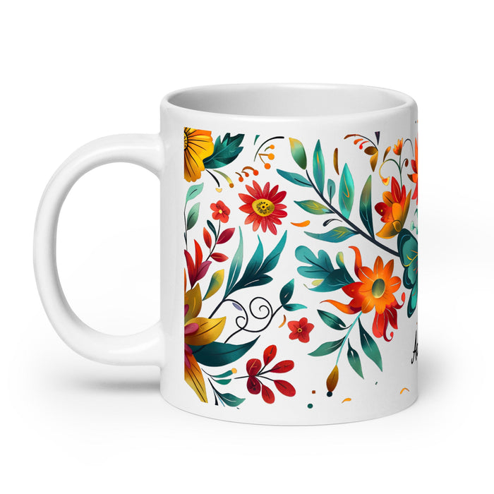 Adeline Exclusive Name Art Piece Home Office Work Coffee Mug Mexican Spanish Pride Gift Cup One - Of - A - Kind Calligraphy White Glossy Mug | A12 - Mexicada