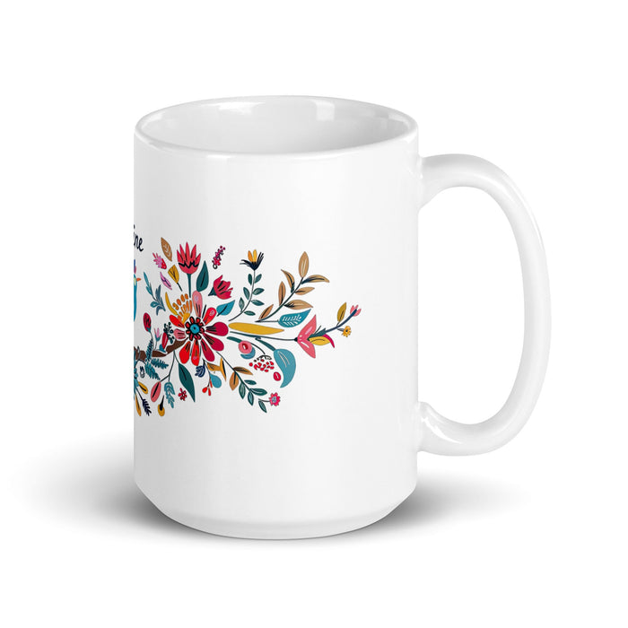 Adeline Exclusive Name Art Piece Home Office Work Coffee Mug Mexican Spanish Pride Gift Cup One - Of - A - Kind Calligraphy White Glossy Mug | A15 - Mexicada