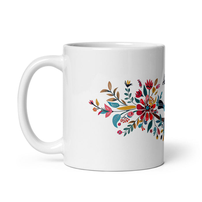 Adeline Exclusive Name Art Piece Home Office Work Coffee Mug Mexican Spanish Pride Gift Cup One - Of - A - Kind Calligraphy White Glossy Mug | A15 - Mexicada