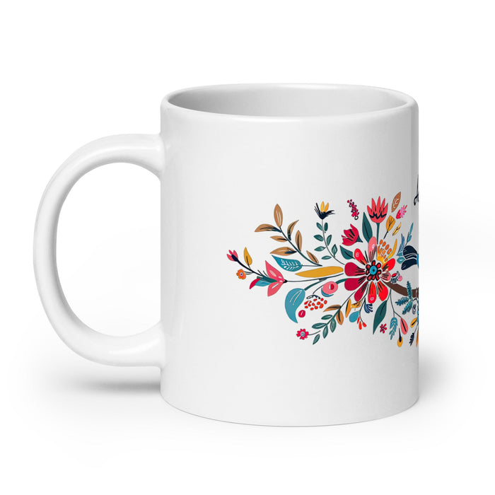 Adeline Exclusive Name Art Piece Home Office Work Coffee Mug Mexican Spanish Pride Gift Cup One - Of - A - Kind Calligraphy White Glossy Mug | A15 - Mexicada