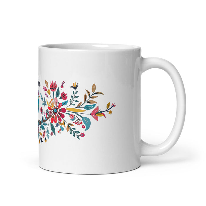 Adeline Exclusive Name Art Piece Home Office Work Coffee Mug Mexican Spanish Pride Gift Cup One - Of - A - Kind Calligraphy White Glossy Mug | A15 - Mexicada