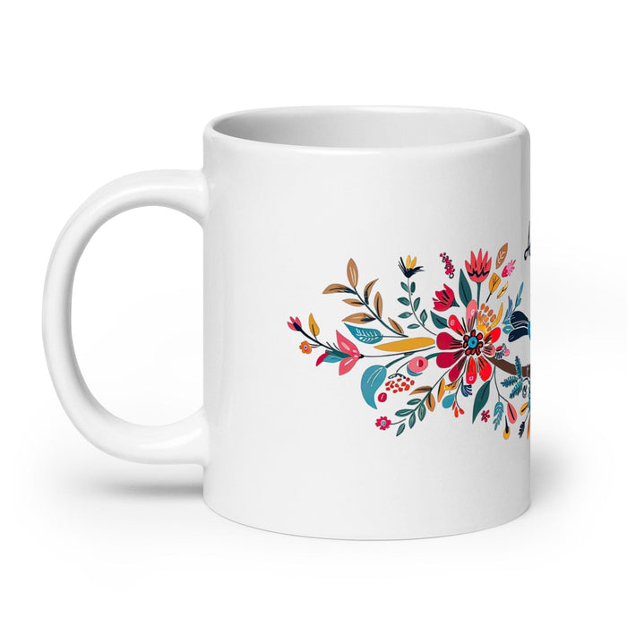 Adeline Exclusive Name Art Piece Home Office Work Coffee Mug Mexican Spanish Pride Gift Cup One-Of-A-Kind Calligraphy White Glossy Mug | A15 Mexicada