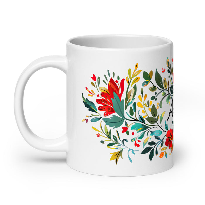 Adeline Exclusive Name Art Piece Home Office Work Coffee Mug Mexican Spanish Pride Gift Cup One - Of - A - Kind Calligraphy White Glossy Mug | A16 - Mexicada