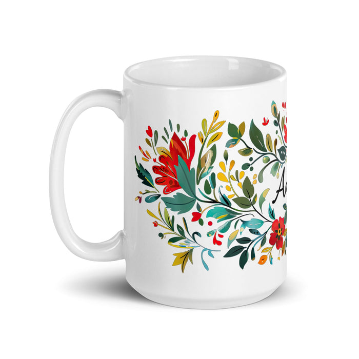 Adeline Exclusive Name Art Piece Home Office Work Coffee Mug Mexican Spanish Pride Gift Cup One - Of - A - Kind Calligraphy White Glossy Mug | A16 - Mexicada