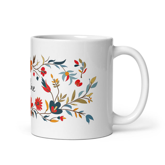 Adeline Exclusive Name Art Piece Home Office Work Coffee Mug Mexican Spanish Pride Gift Cup One - Of - A - Kind Calligraphy White Glossy Mug | A17 - Mexicada