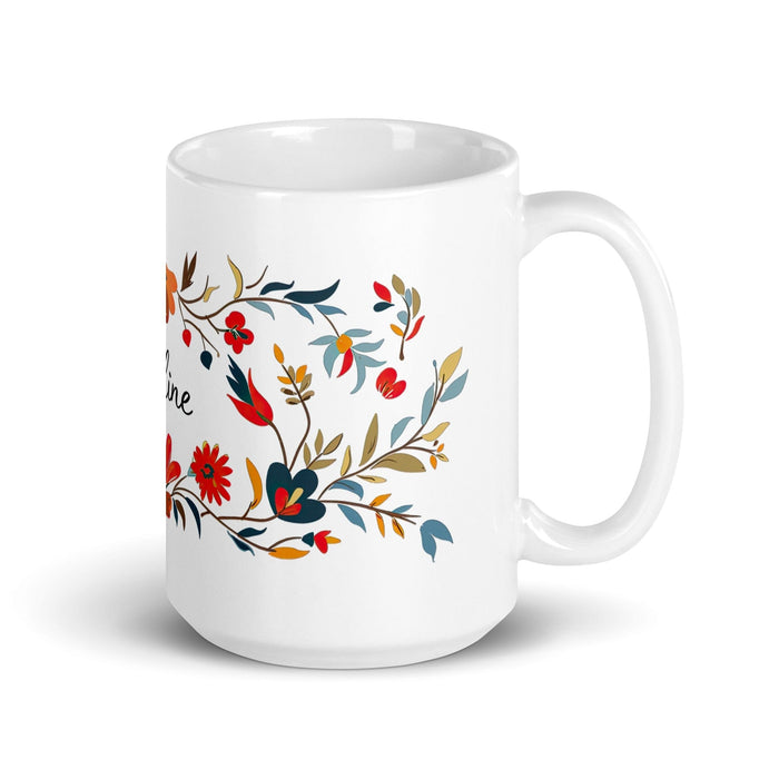 Adeline Exclusive Name Art Piece Home Office Work Coffee Mug Mexican Spanish Pride Gift Cup One-Of-A-Kind Calligraphy White Glossy Mug | A17 Mexicada 15 oz