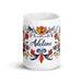 Adeline Exclusive Name Art Piece Home Office Work Coffee Mug Mexican Spanish Pride Gift Cup One - Of - A - Kind Calligraphy White Glossy Mug | A18 - Mexicada