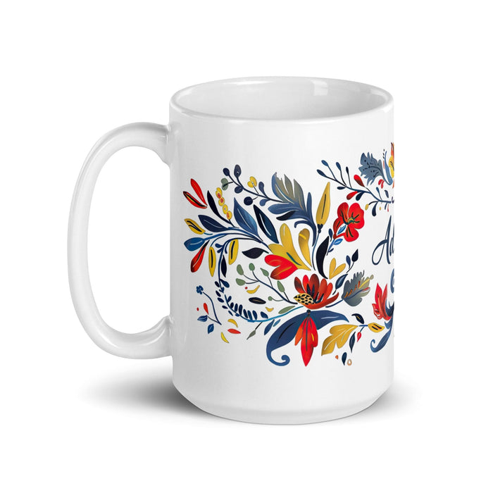 Adeline Exclusive Name Art Piece Home Office Work Coffee Mug Mexican Spanish Pride Gift Cup One-Of-A-Kind Calligraphy White Glossy Mug | A18 Mexicada