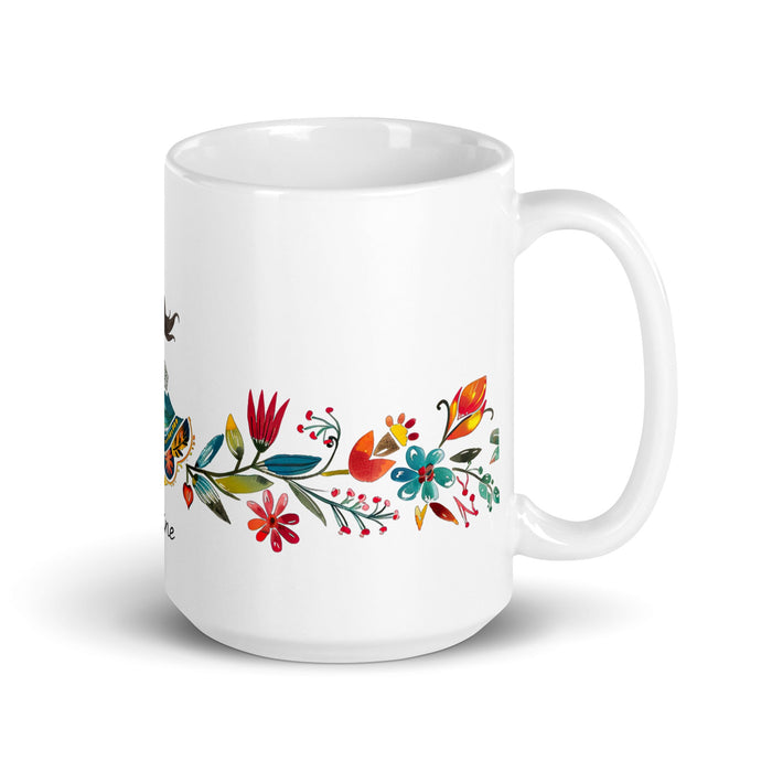 Adeline Exclusive Name Art Piece Home Office Work Coffee Mug Mexican Spanish Pride Gift Cup One - Of - A - Kind Calligraphy White Glossy Mug | A2 - Mexicada