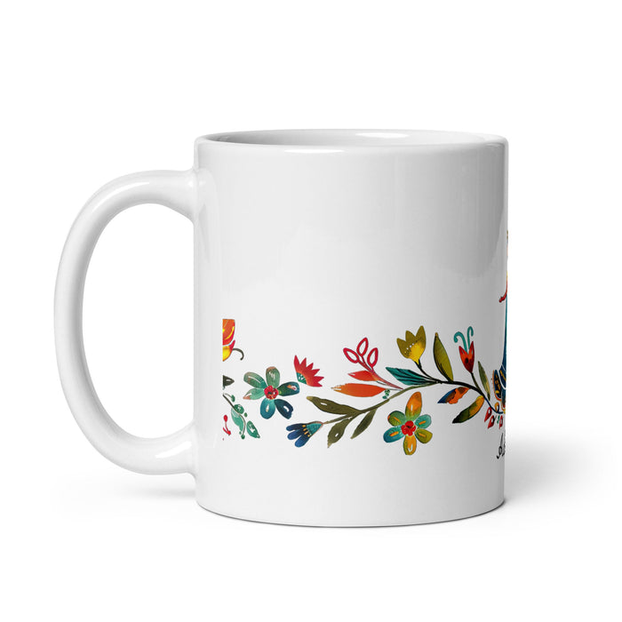 Adeline Exclusive Name Art Piece Home Office Work Coffee Mug Mexican Spanish Pride Gift Cup One - Of - A - Kind Calligraphy White Glossy Mug | A2 - Mexicada