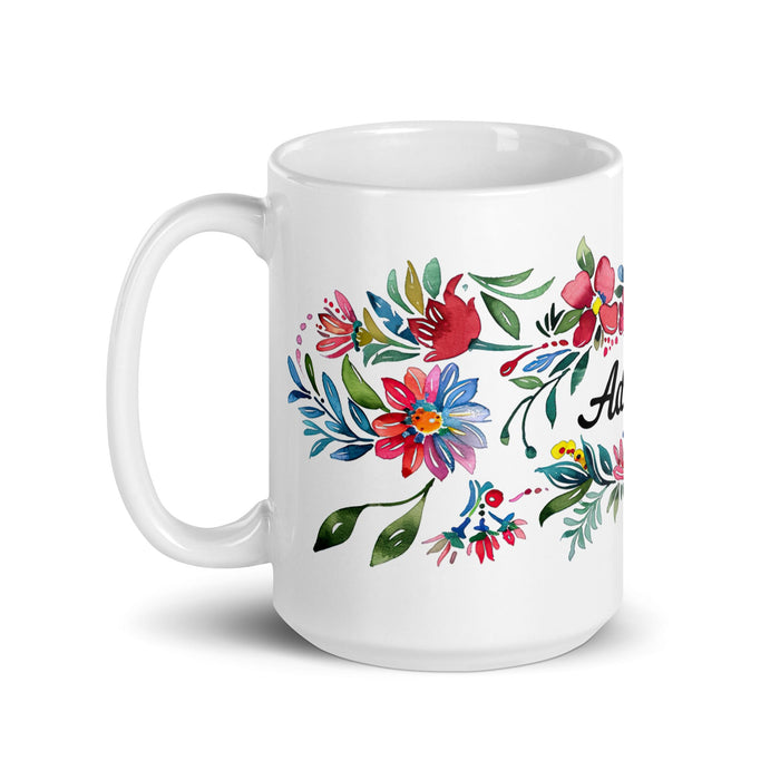 Adeline Exclusive Name Art Piece Home Office Work Coffee Mug Mexican Spanish Pride Gift Cup One - Of - A - Kind Calligraphy White Glossy Mug | A3 - Mexicada