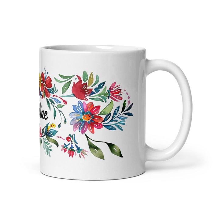 Adeline Exclusive Name Art Piece Home Office Work Coffee Mug Mexican Spanish Pride Gift Cup One-Of-A-Kind Calligraphy White Glossy Mug | A3 Mexicada 11 oz