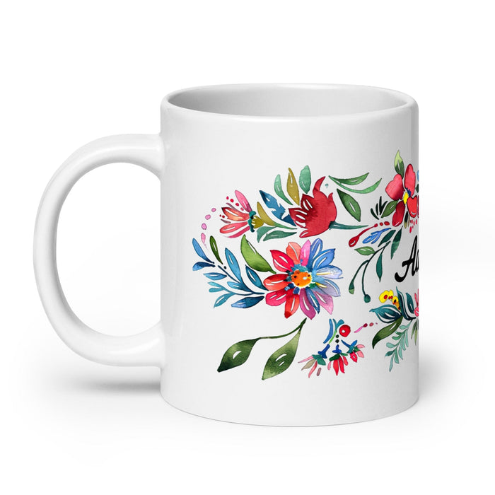 Adeline Exclusive Name Art Piece Home Office Work Coffee Mug Mexican Spanish Pride Gift Cup One-Of-A-Kind Calligraphy White Glossy Mug | A3 Mexicada