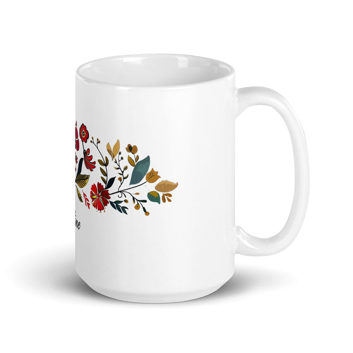 Adeline Exclusive Name Art Piece Home Office Work Coffee Mug Mexican Spanish Pride Gift Cup One-Of-A-Kind Calligraphy White Glossy Mug | A4 Mexicada 15 oz