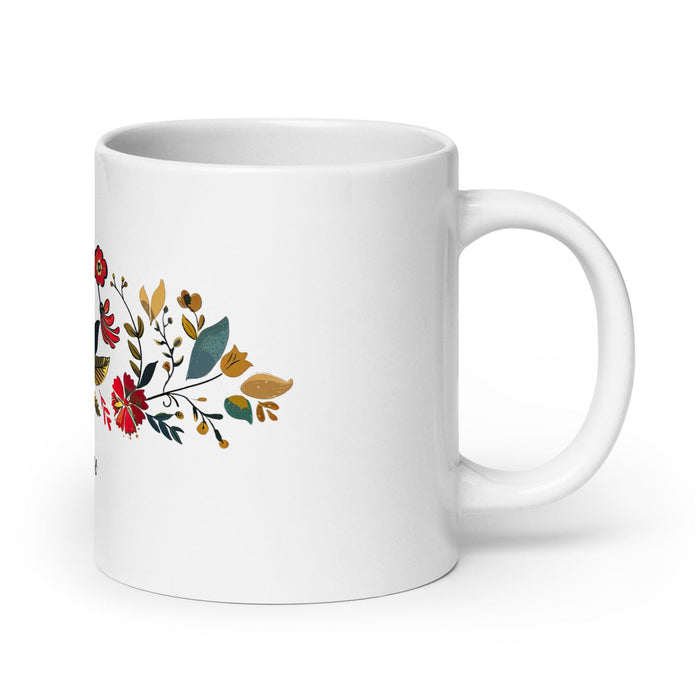 Adeline Exclusive Name Art Piece Home Office Work Coffee Mug Mexican Spanish Pride Gift Cup One-Of-A-Kind Calligraphy White Glossy Mug | A4 Mexicada 20 oz