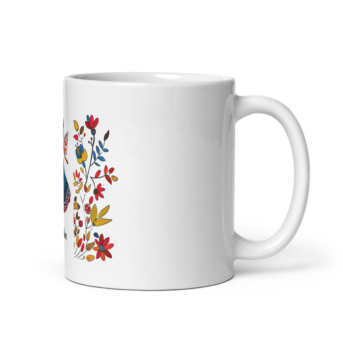 Adeline Exclusive Name Art Piece Home Office Work Coffee Mug Mexican Spanish Pride Gift Cup One-Of-A-Kind Calligraphy White Glossy Mug | A5 Mexicada 11 oz