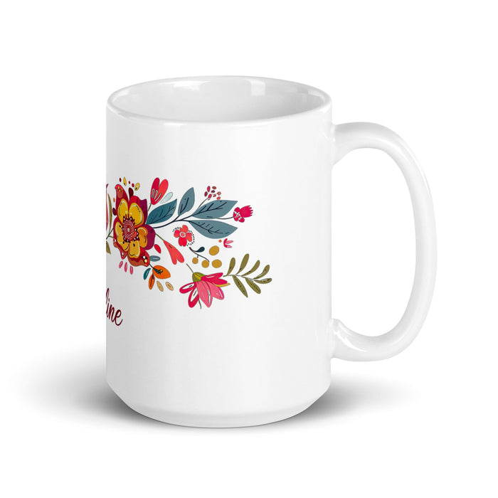 Adeline Exclusive Name Art Piece Home Office Work Coffee Mug Mexican Spanish Pride Gift Cup One - Of - A - Kind Calligraphy White Glossy Mug | A6 - Mexicada