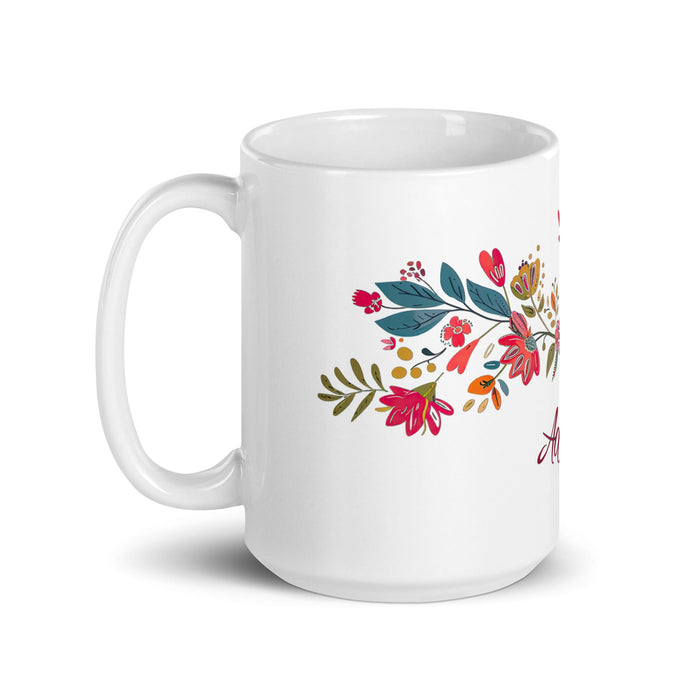 Adeline Exclusive Name Art Piece Home Office Work Coffee Mug Mexican Spanish Pride Gift Cup One - Of - A - Kind Calligraphy White Glossy Mug | A6 - Mexicada