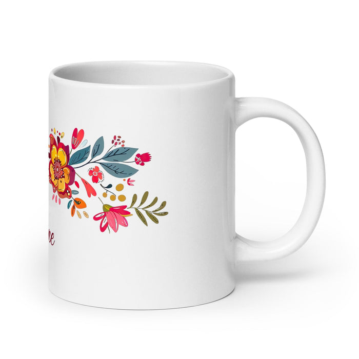 Adeline Exclusive Name Art Piece Home Office Work Coffee Mug Mexican Spanish Pride Gift Cup One-Of-A-Kind Calligraphy White Glossy Mug | A6 Mexicada 20 oz